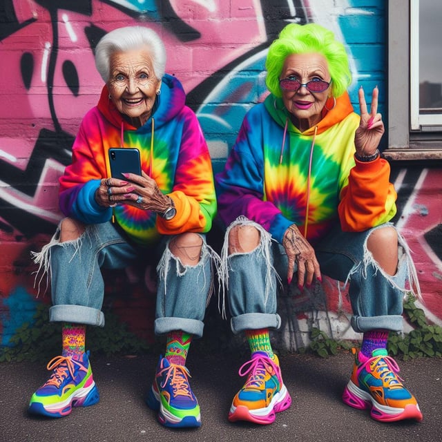 r/weirddalle - Granny got a Gen Z makeover